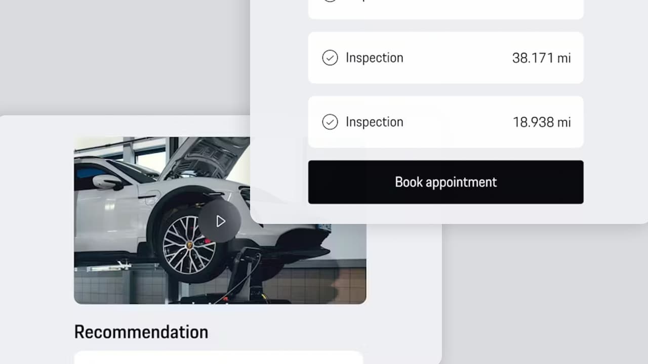 Screenshots of the My Porsche App